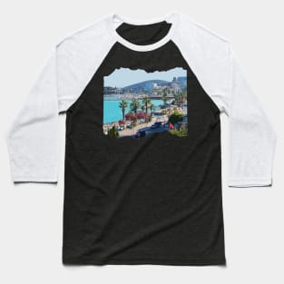 Beautiful photography of ocean, palm trees and blue sky Baseball T-Shirt